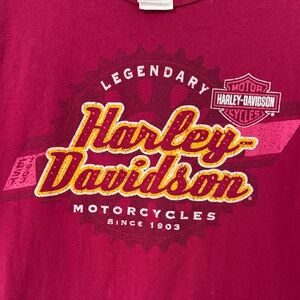 Harley-Davidson Pink Red Logo Short Sleeve Tee